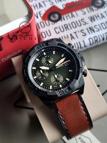 Fossil 44 mm Bronson Chronograph Leather Watch - FS5856